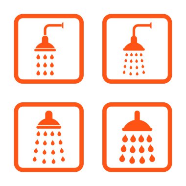 Duş düz kare vektör simgesi