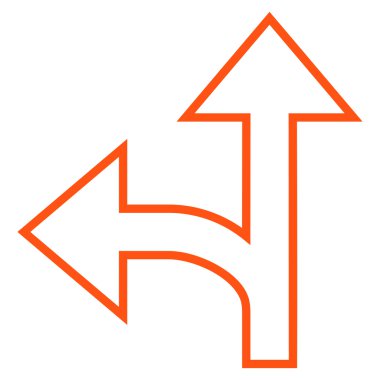 Split yön sol ileri kontur vektör simgesi