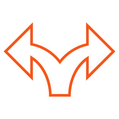 Ok sol şu ince çizgi vektör simgesi bölme