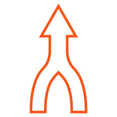 İnce çizgi vektör simge yukarı ok birleştirmek