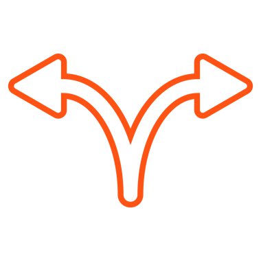 Sol bölme ok sağ kontur vektör simgesi