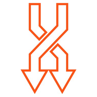 İnce çizgi vektör simgesi aşağı okları shuffle