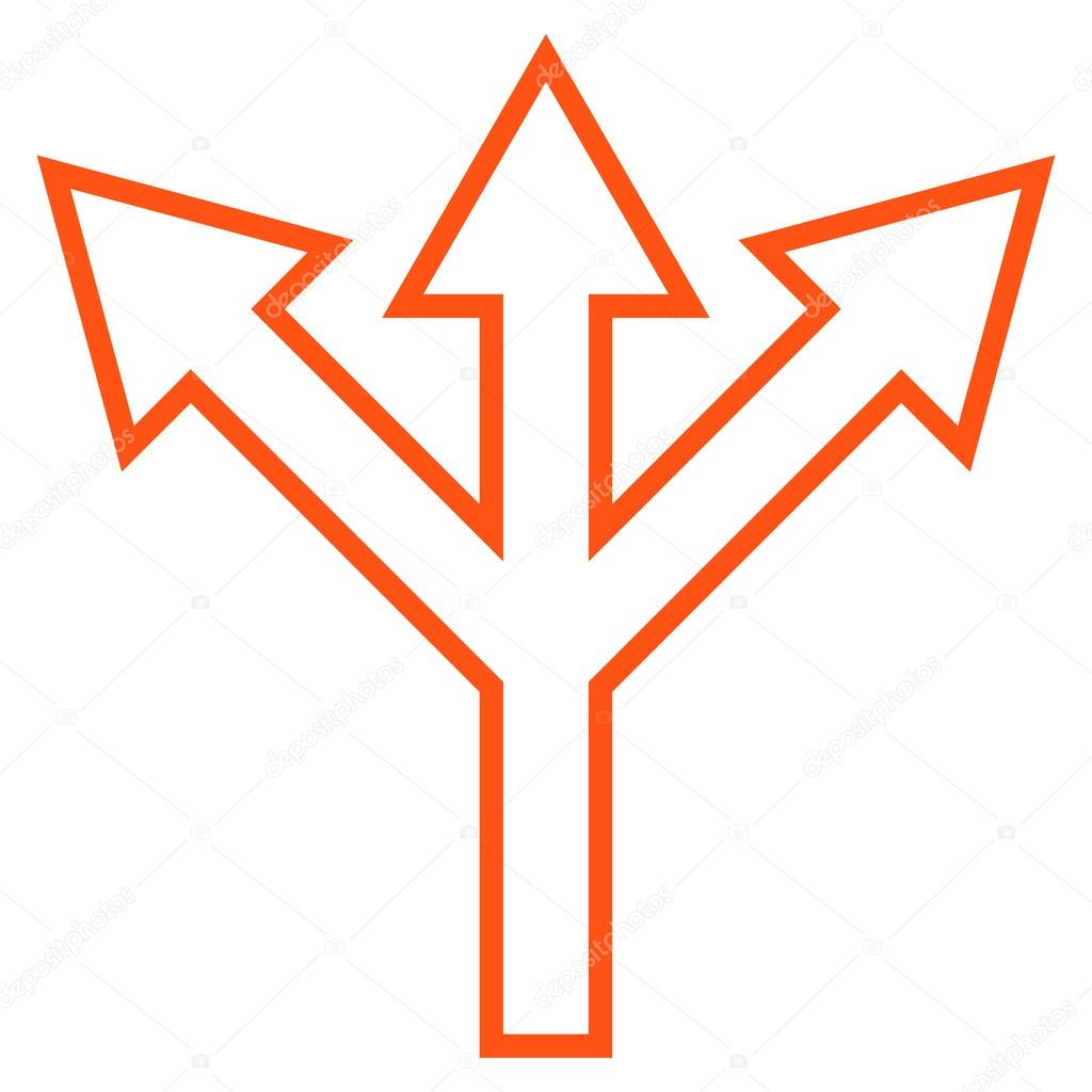 Download Split Arrow Contour Vector Icon — Stock Vector ...