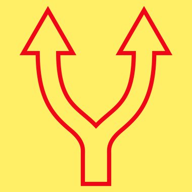 Anahat vektör simge yukarı çatallanma ok