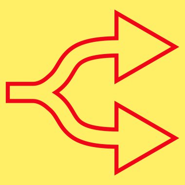 Kavşak ok sağ kontur vektör simgesi