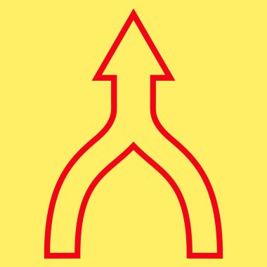 İnce çizgi vektör simge yukarı ok bağlanmak