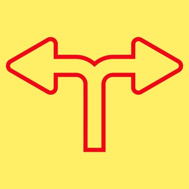 Split ok sol sağ kontur vektör simgesi