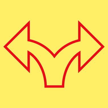 Split ok sol doğru anahat vektör simgesi