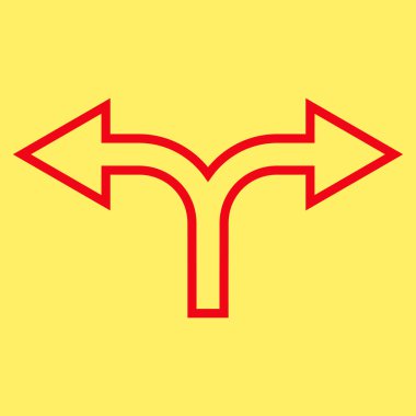 Sol bölme ok sağ kontur vektör simgesi