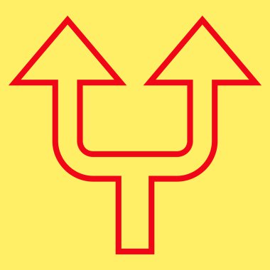 İnce çizgi vektör simge yukarı ok bölme