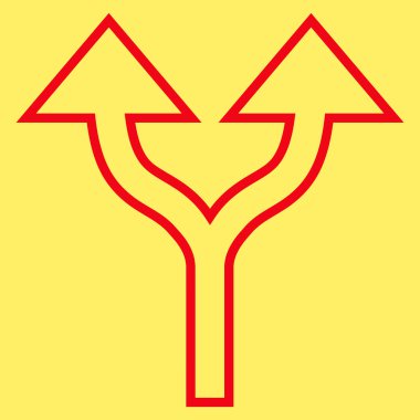 İnce çizgi vektör simge yukarı okları bölme