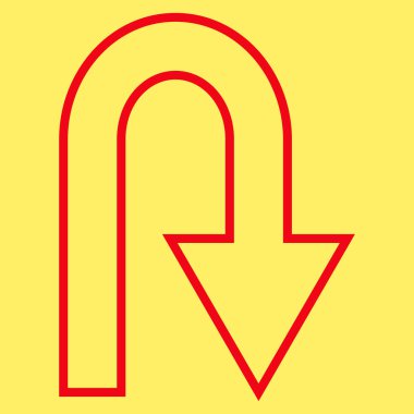 Geri kontur vektör simge açmak