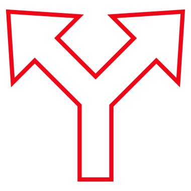 Sol çatallanma ok sağ kontur vektör simgesi