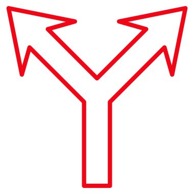 Kontur vektör simge yukarı çatallanma ok