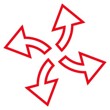 Santrifüj okları kontur vektör simgesi