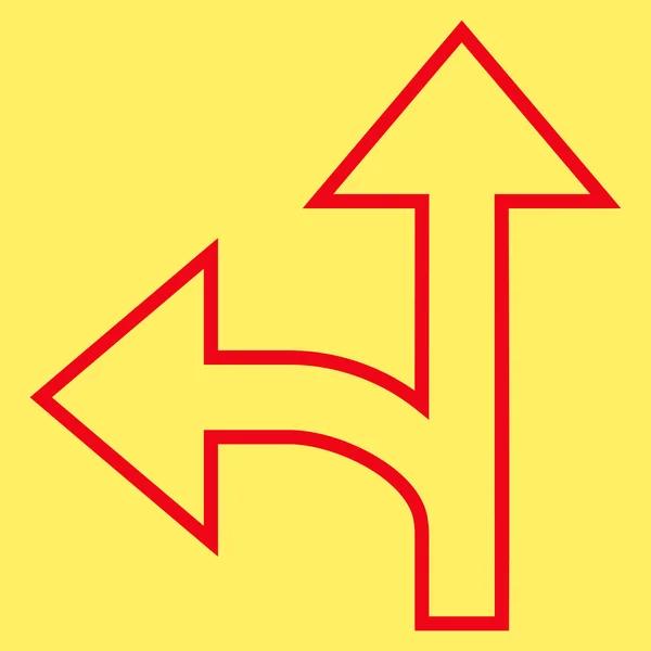 Split richting linker voorwaartse overzicht Vector Icon — Stockvector