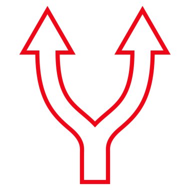 Kontur vektör simge yukarı çatallanma ok