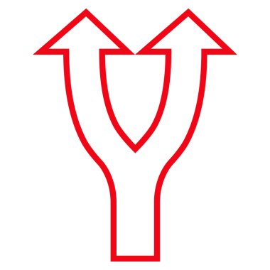 Kontur vektör simge yukarı çatallanma ok