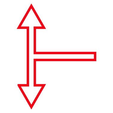 Anahat vektör simgesi aşağı yukarı çatallanma ok