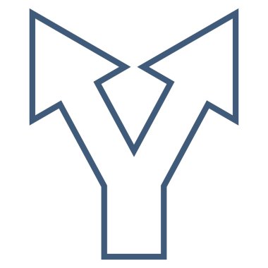 İnce çizgi vektör simge yukarı kavşak ok