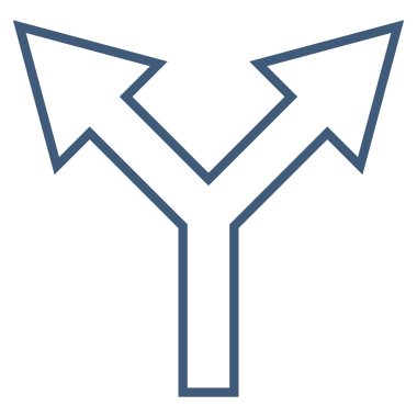 Kontur vektör simge yukarı kavşak ok