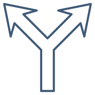 Kontur vektör simge yukarı çatallanma ok