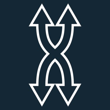 Shuffle okları dikey kontur vektör simgesi