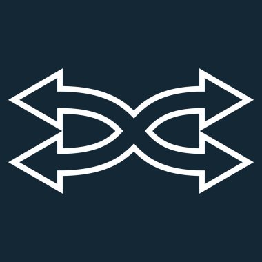 Shuffle okları yatay kontur vektör simgesi