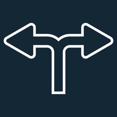 Split ok sol doğru anahat vektör simgesi