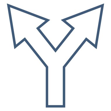 Kavşak ok sol doğru anahat vektör simgesi