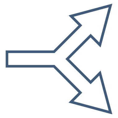 Kontur vektör simgesi sağ birleşim ok