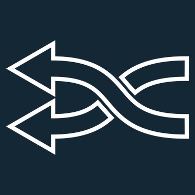 Shuffle oklar sol kontur vektör simgesi