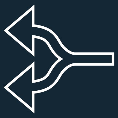 Split oklar sol kontur vektör simgesi