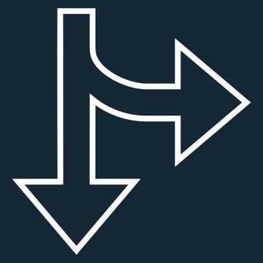 Kontur vektör simgesi aşağı yön bölme