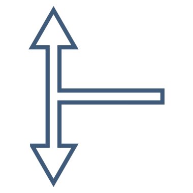 Kontur vektör simgesi aşağı yukarı çatallanma ok