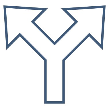 Bifurkasyon ok sol doğru anahat vektör simgesi