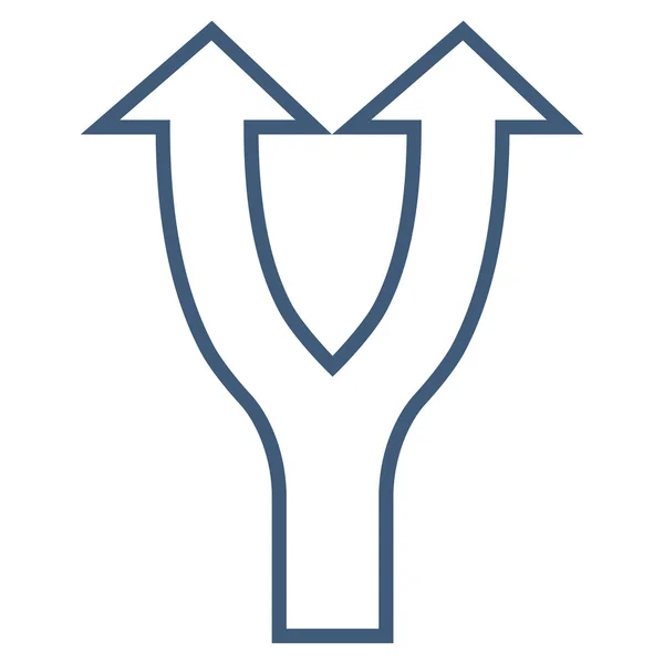 Flecha de bifurcación arriba línea delgada Vector icono — Vector de stock