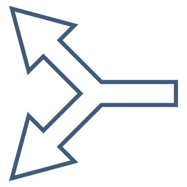 Kavşak ok sol anahat vektör simgesi