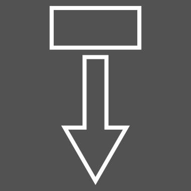 Anahat vektör simgesi aşağı çekme ok