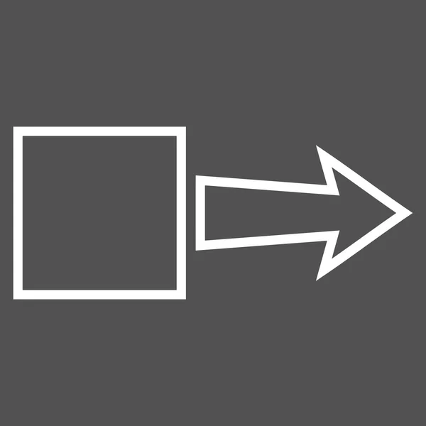 Icône de vecteur de contour droit de flèche de traction — Image vectorielle