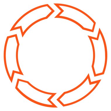 Döndürme daire kontur vektör simgesi