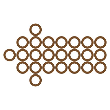 Daire ok sol kontur vektör simgesi