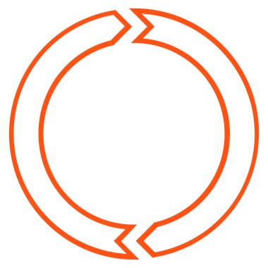 Döndürme daire ince çizgi vektör simgesi