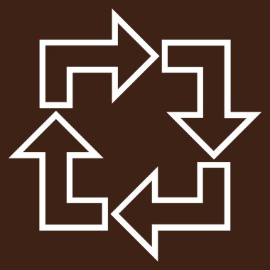 Kare geri dönüşüm ince çizgi vektör simgesi