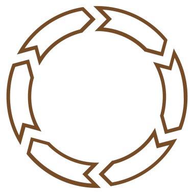 Döndürme daire kontur vektör simgesi