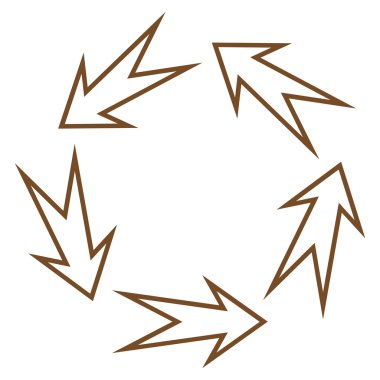 5-geri dönüşüm okları anahat vektör simgesi