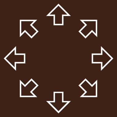 Radyal okları satırı vektör simgesi ince