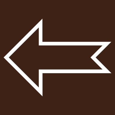 Ok sol kontur vektör simgesi