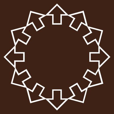 Radyal okları anahat vektör simgesi