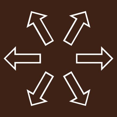 Radyal okları kontur vektör simgesi